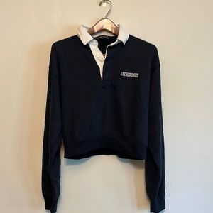 NWOT Abercrombie & Fitch Collared Crop Rugby Sweatshirt